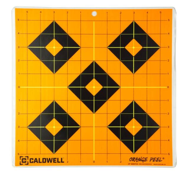 Caldwell Sight In Orange Peel Targets, 12-inch targets for shooting practice, 25-pack from SPORTSMAN.