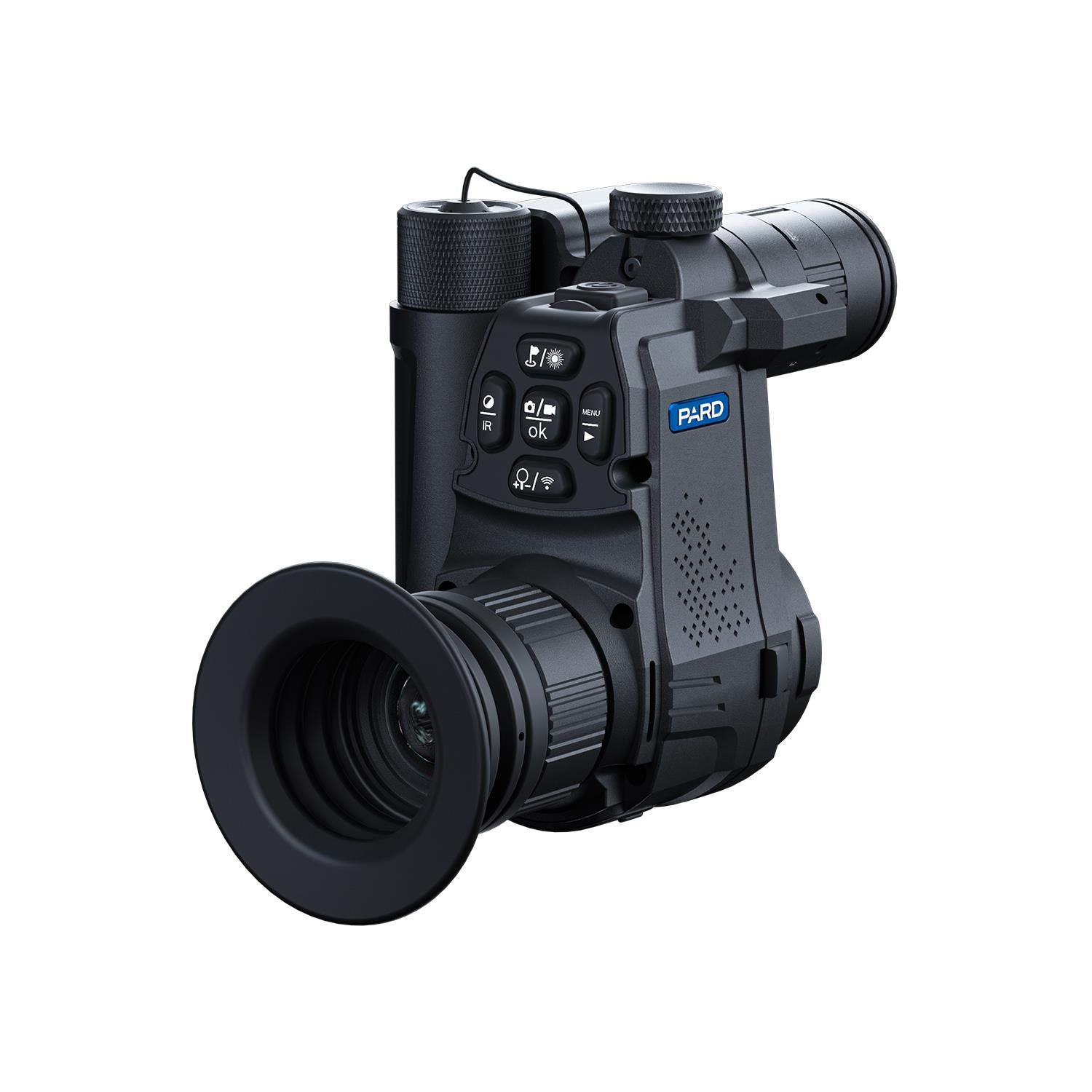 ROTHERY Pard NV007SP2 4K LRF night vision add-on with laser rangefinder and infrared optics, designed for enhanced night surveillance.