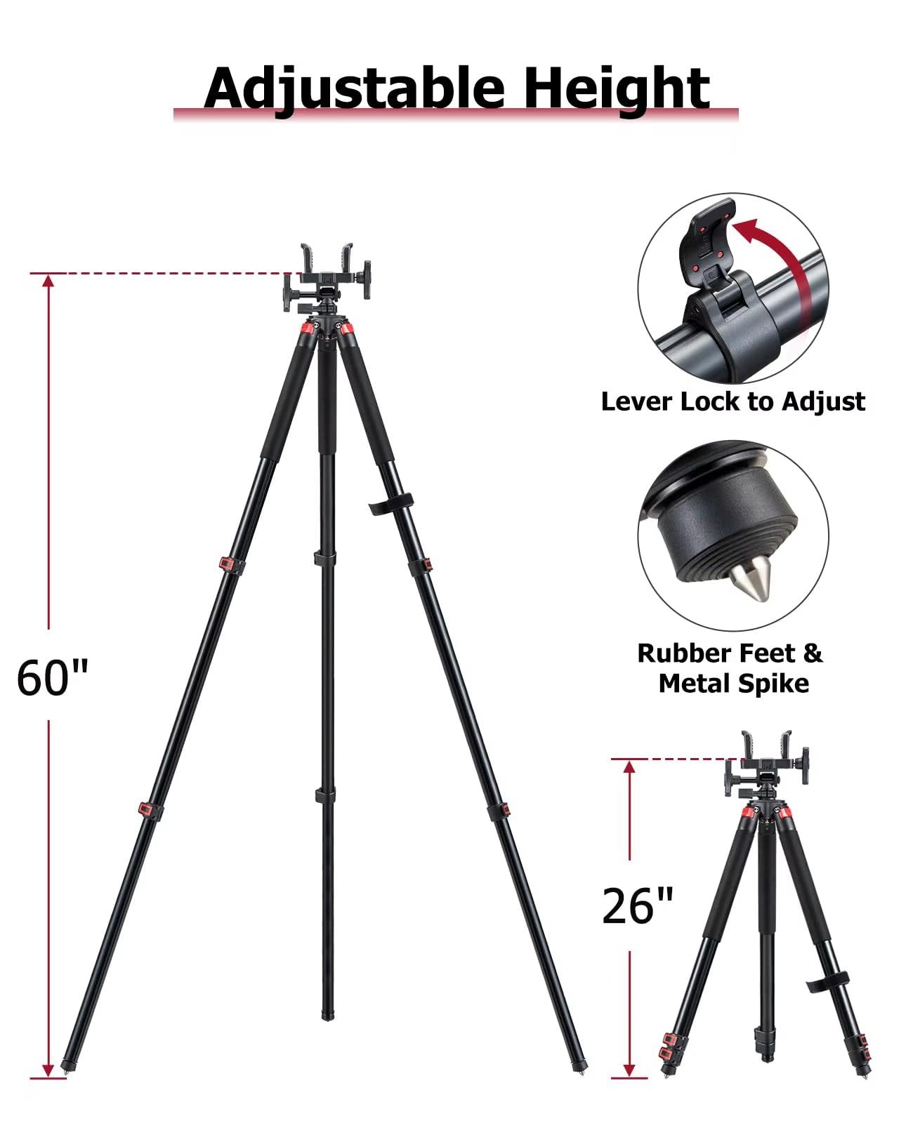 Aliexpress Trakiom aluminium shooting tripod for rifles, sturdy rifle rest and bipod for stable shooting support.
