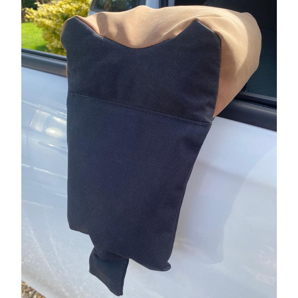 SIMON window rifle rest bench bag designed for stable shooting support, featuring padded construction and adjustable straps.