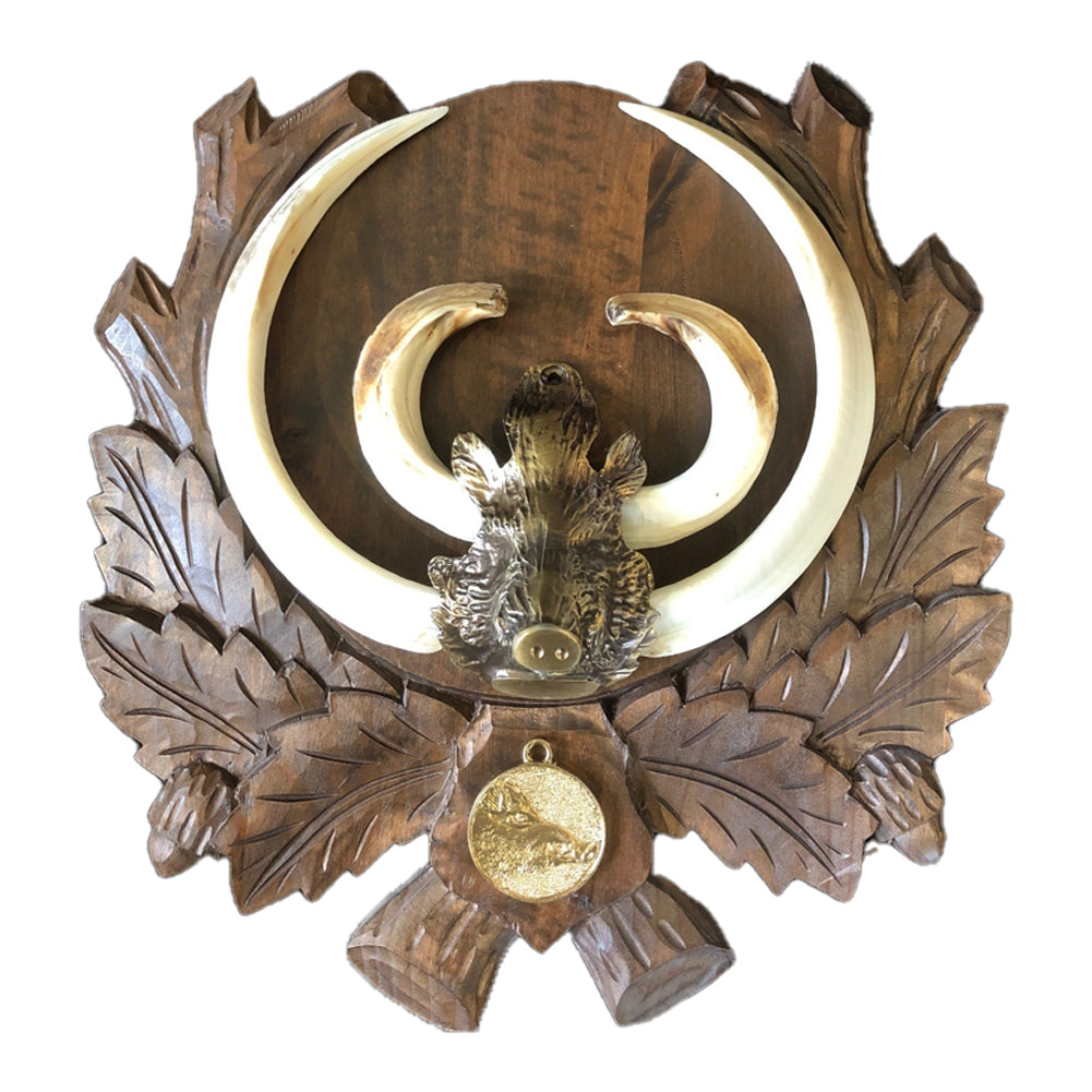 Wild boar trophy mount by A1 Deco LTD, showcasing a detailed and realistic wild boar head for display and decoration.