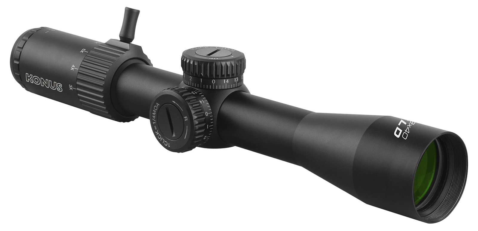 Konus Wild 3-9x40 30mm scope with adjustment turrets and lens, designed for rifles and outdoor shooting activities.