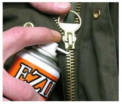 NAPIER Spray Zip Lubrication can in a white and blue container with spray nozzle for easy application