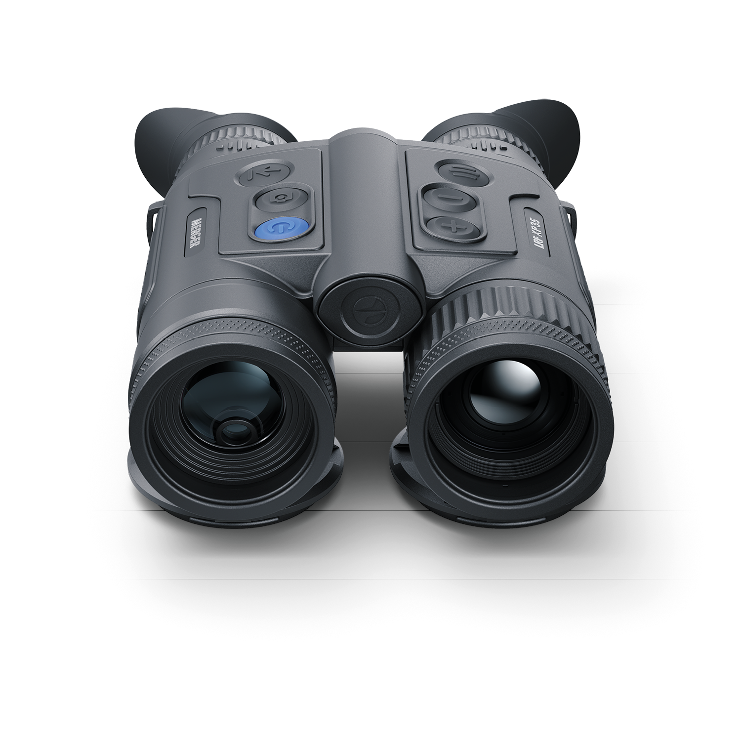 Pulsar Merger LRF XP35 laser rangefinder by TJACKS displayed outdoors with its compact, ergonomic design and adjustable eyepiece.