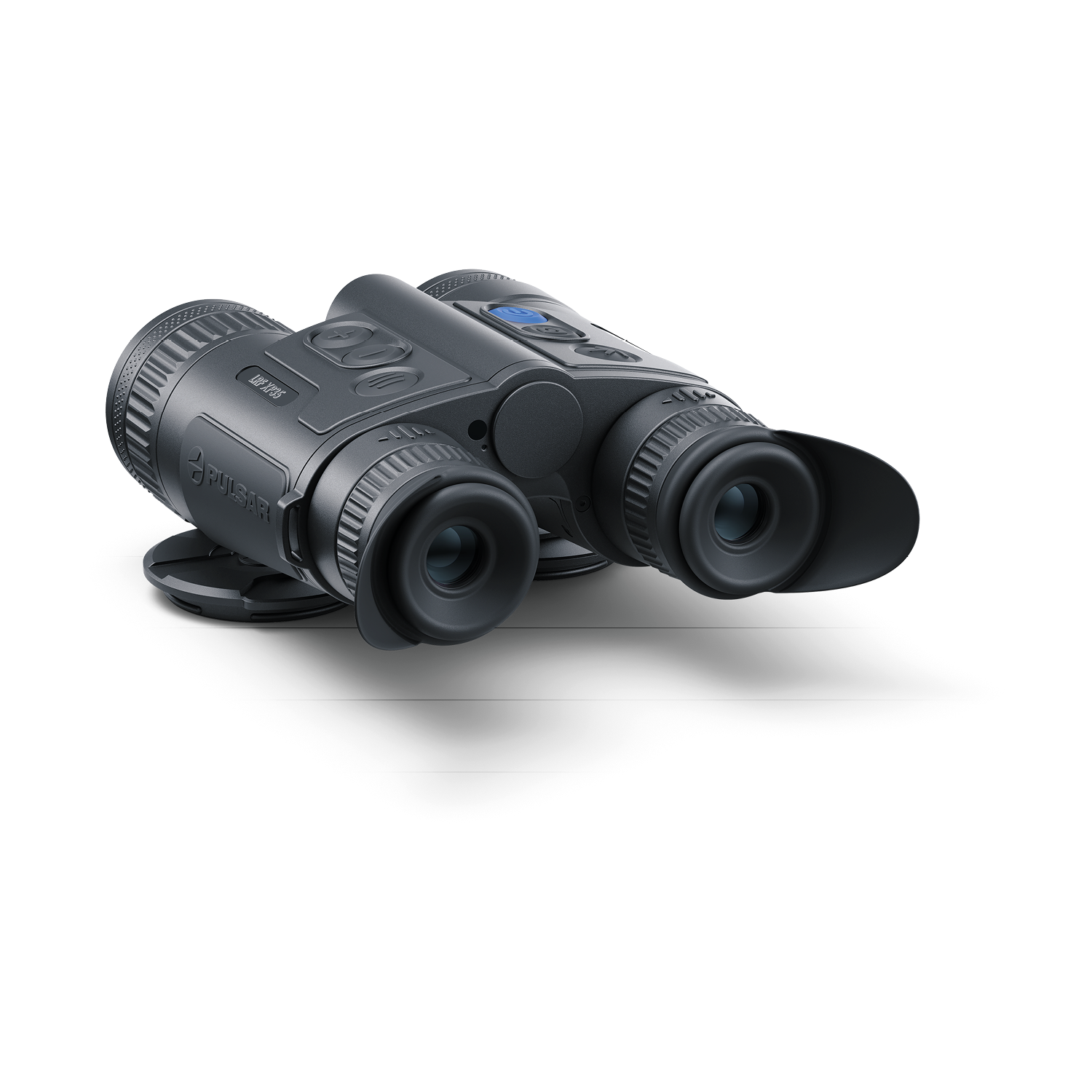 Pulsar Merger LRF XP35 laser rangefinder by TJACKS, showing the device with digital display and ergonomic design.