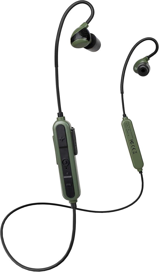 ROTHERY Advance Tactical Hearing Protection by ISOTunes Sport showing sleek black design and noise-canceling ear protection.