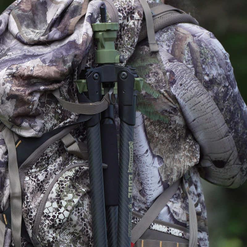 Edge carbon fiber tripod shooting stick by Primos, lightweight support with adjustable legs for stable shooting.