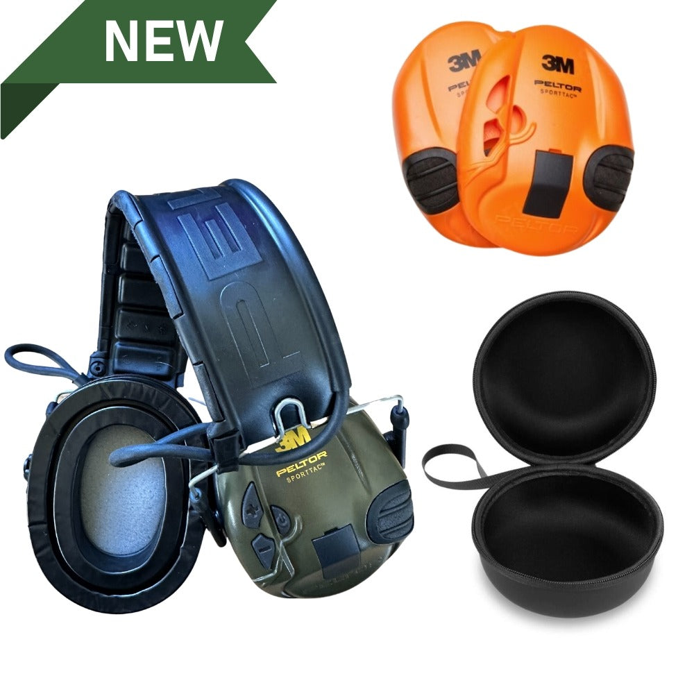 ROTHERY PELTOR electronic ear defenders with cooling gel pads, Sporttac 3M hearing protection for noise reduction and comfort.