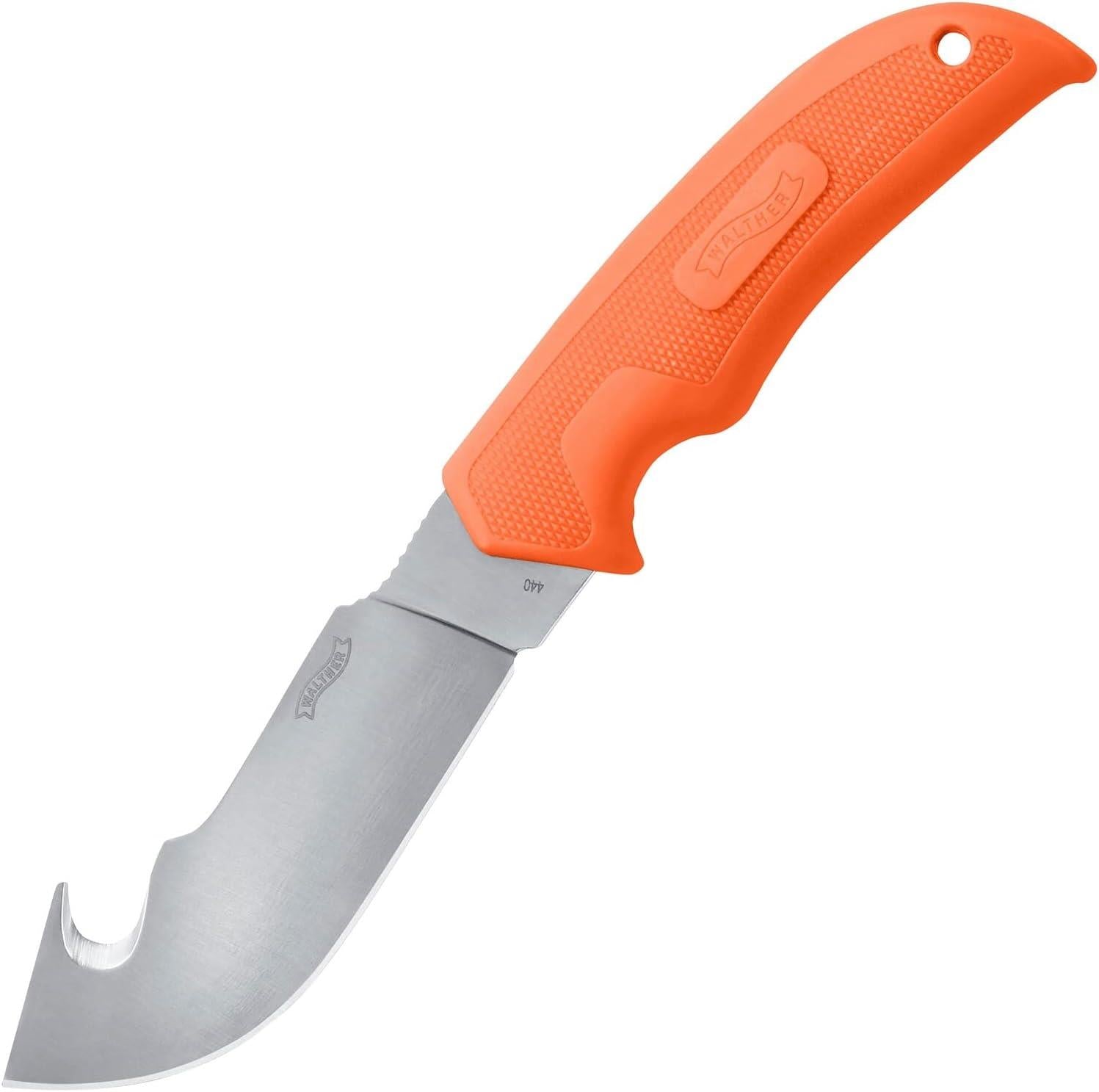 Set of three Walther hunters game processing knives by Rothery, featuring stainless steel blades for field dressing and meat prep.