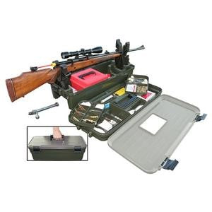 ROTHERY MTM Shooters Range Box with rifle rests, bipods, and tripods for accurate shooting and firearm stability.