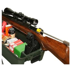 ROTHERY MTM Shooters Range Box with rifle rests, bipods, and tripods for shooting range practice.