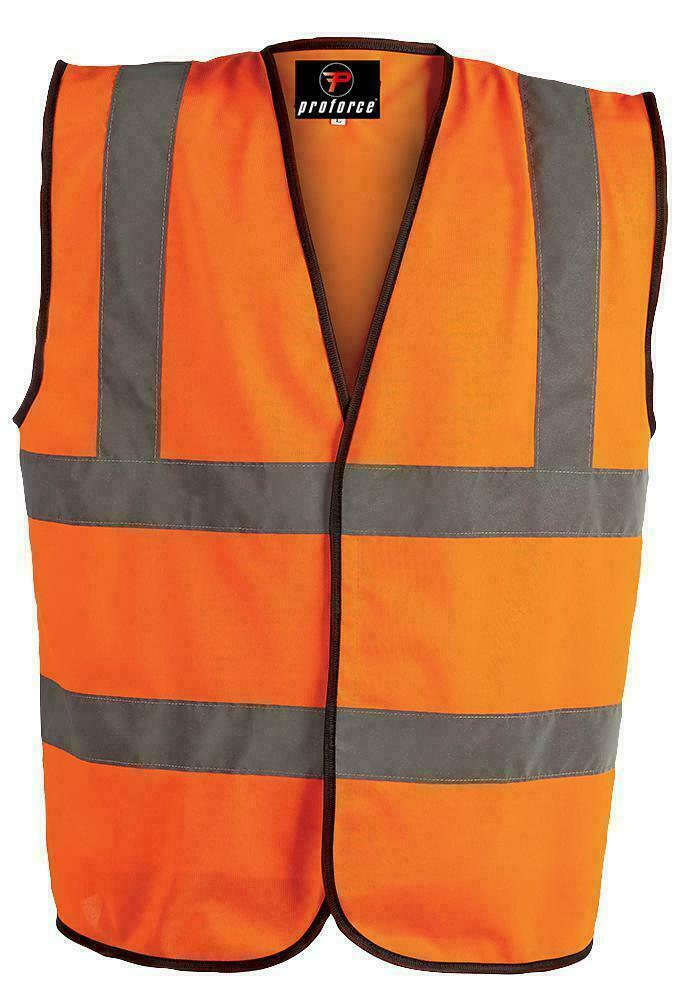 HIGH VISIBILITY BLAZE ORANGE SITE GILLIET JACKET WITH REFLECTIVE STRIPS