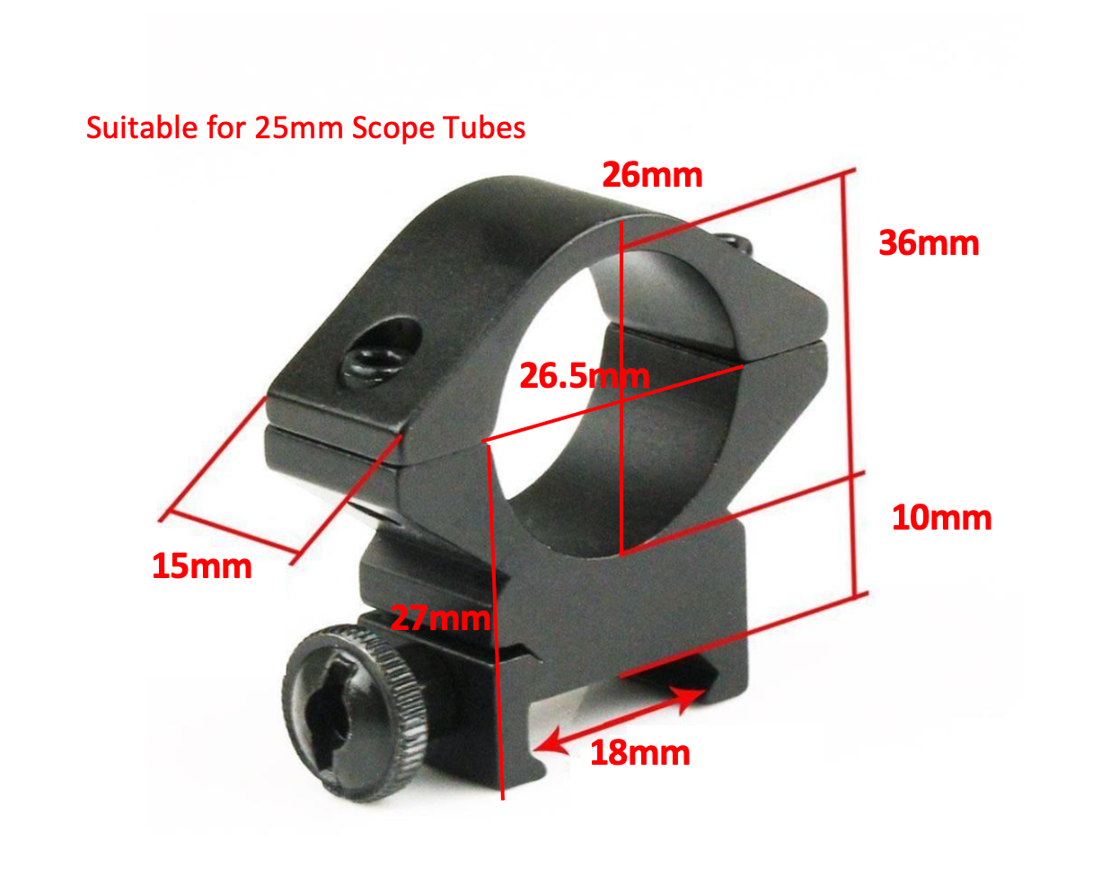 Shenzhen Home Security 30mm rifle scope mount, compatible with 25mm or 30mm scope tubes, made of durable metal.