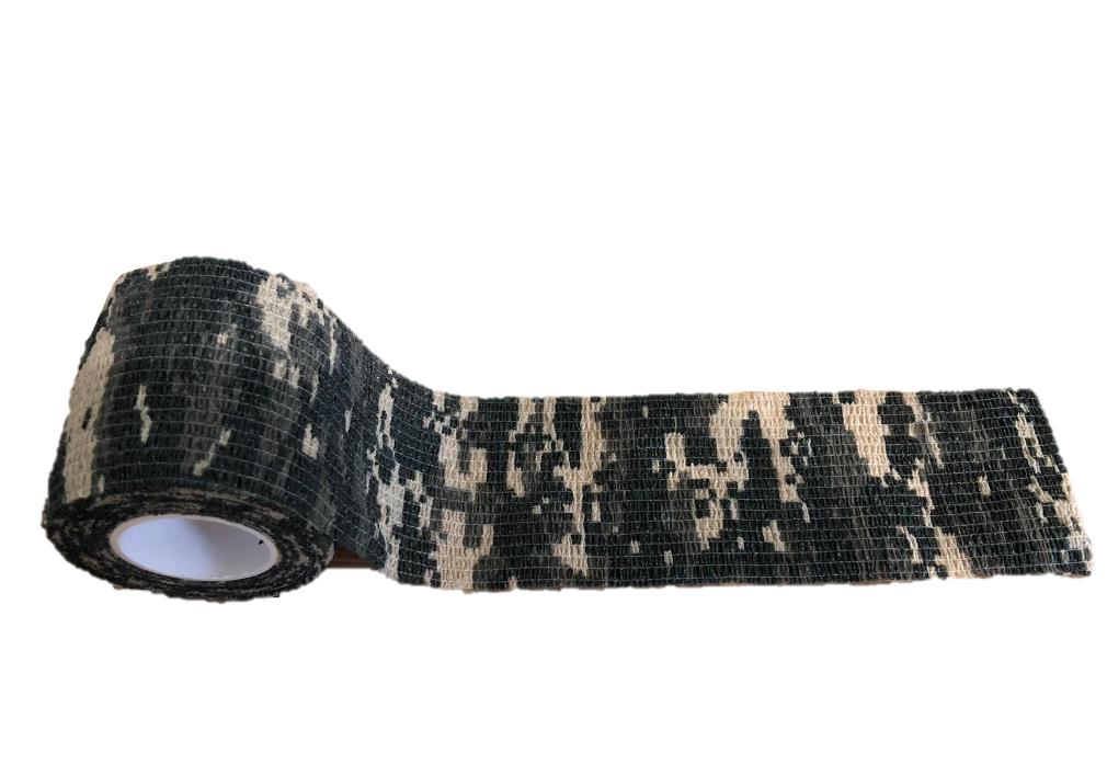Simon reusable non-stick camo tape with desert camouflage pattern, ideal for hunting and outdoor gear applications.