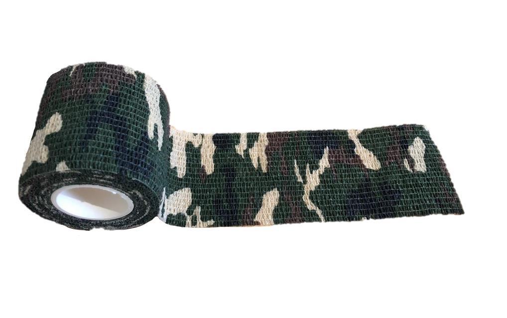 Reusable non-stick camo tape by Simon, with a camouflage pattern, designed for versatile, durable adhesive applications.