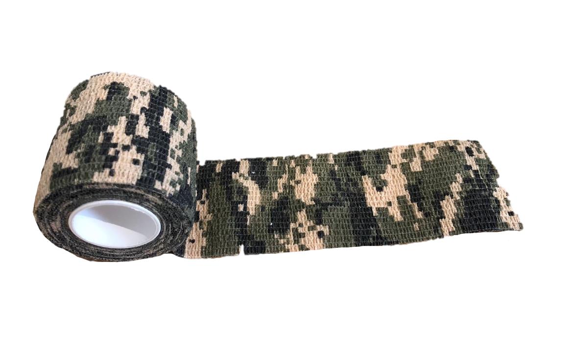 Reusable non-stick camo tape by Simon, featuring a camouflage pattern and flexible design for versatile use.