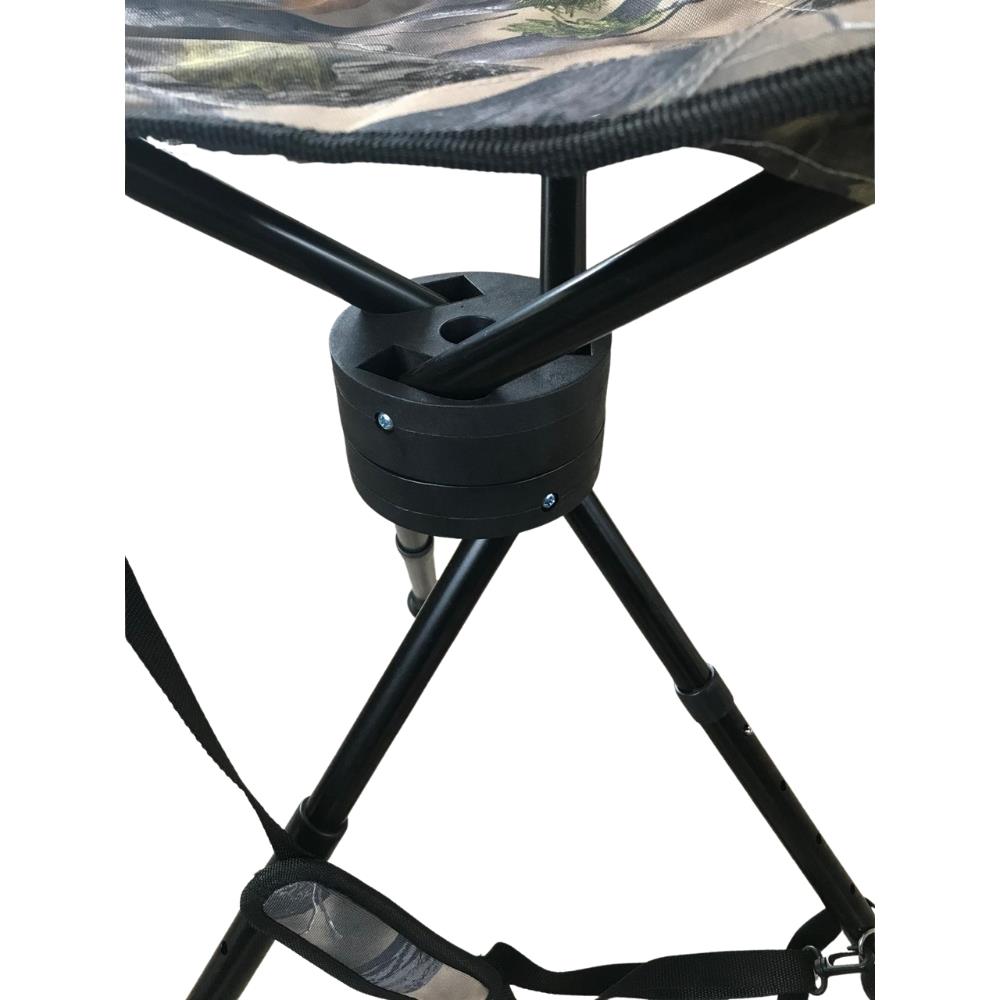Simon compact camo swivel hide seat showing a padded camo fabric seat with swivel base for comfortable outdoor seating.