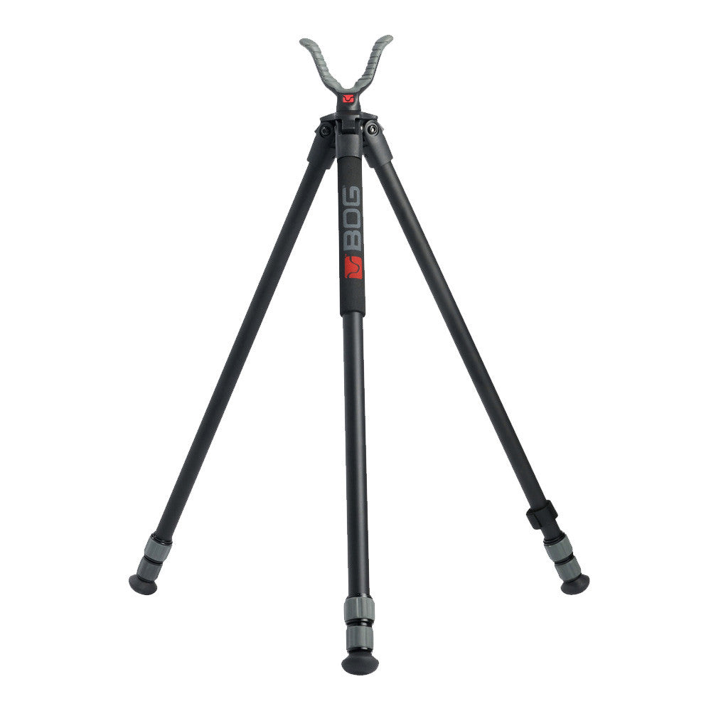 SPORTSMAN BOG Deadshot Tripod Shooting Sticks for stable firearm support and precision shooting in outdoor hunting and shooting activities.