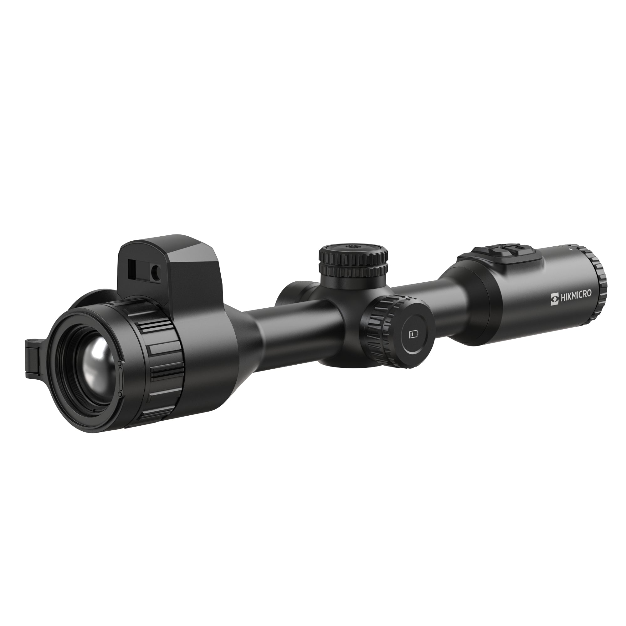 ELITE HIKMICRO Stellar 3.0 SQ35L thermal rifle scope with laser rangefinder mounted on a firearm for night hunting.
