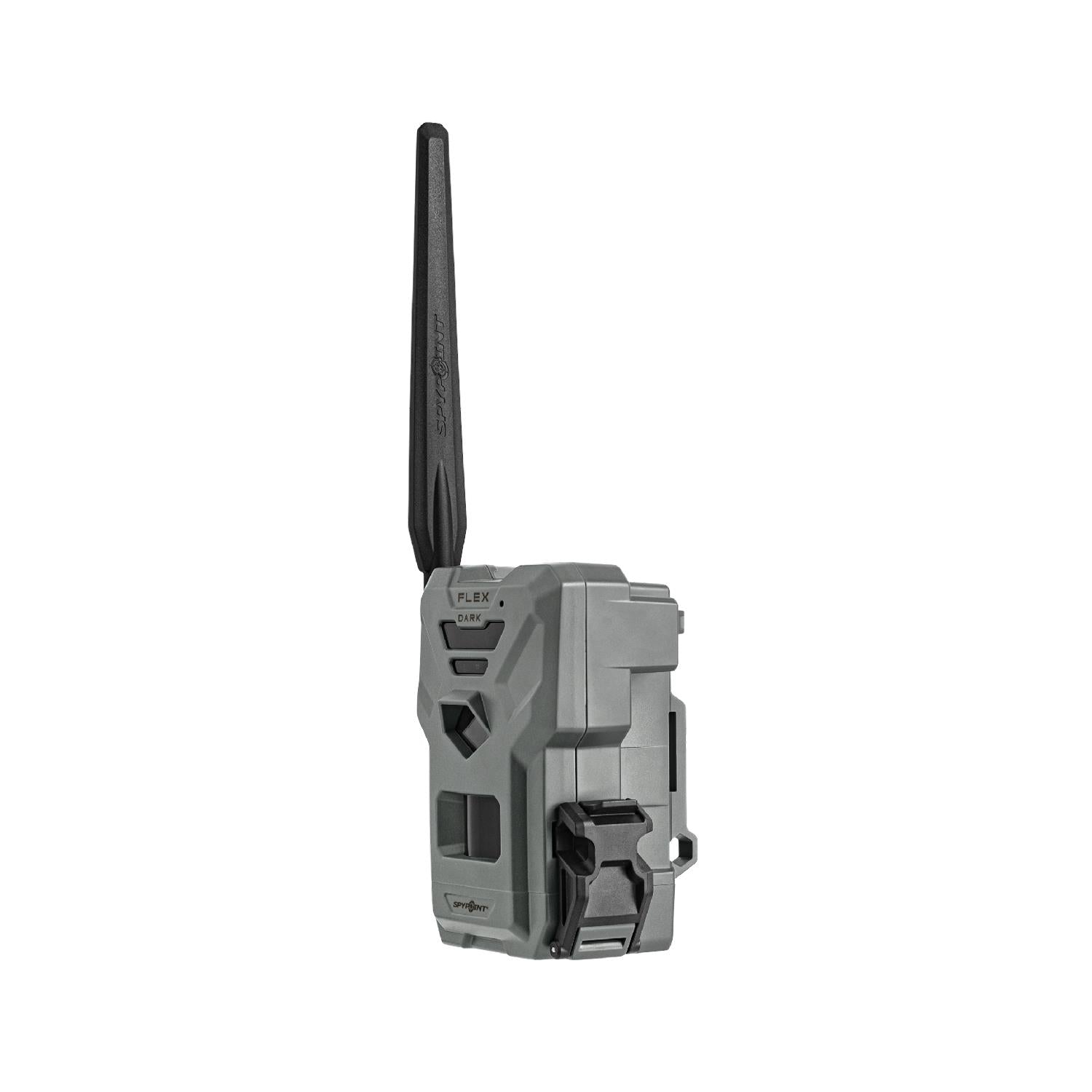 TJACKS accessory for Spypoint FLEX DARK digital trail camera, featuring mounting hardware and cables for outdoor wildlife monitoring