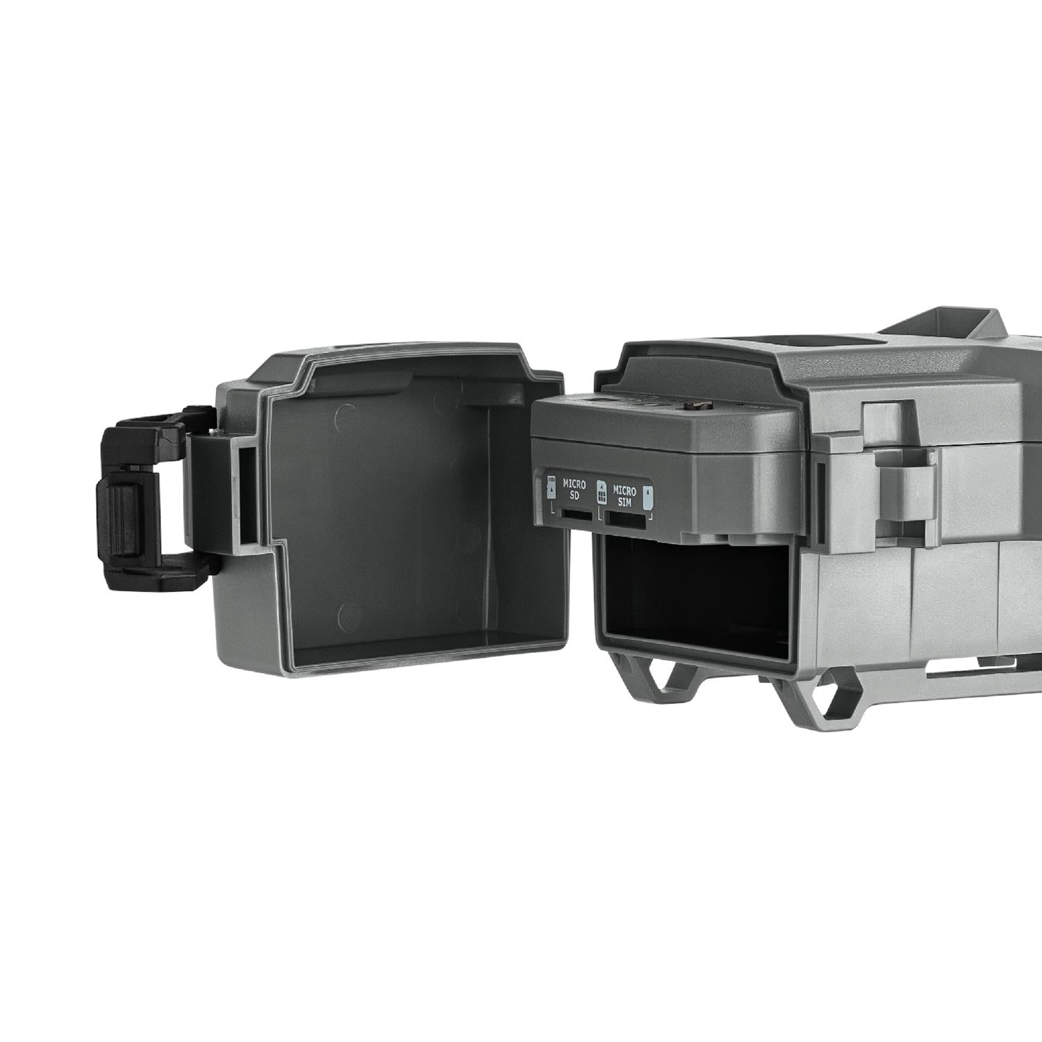 TJACKS accessories for Spypoint FLEX DARK digital trail camera, showing the camera with camouflage design and mounting accessories.
