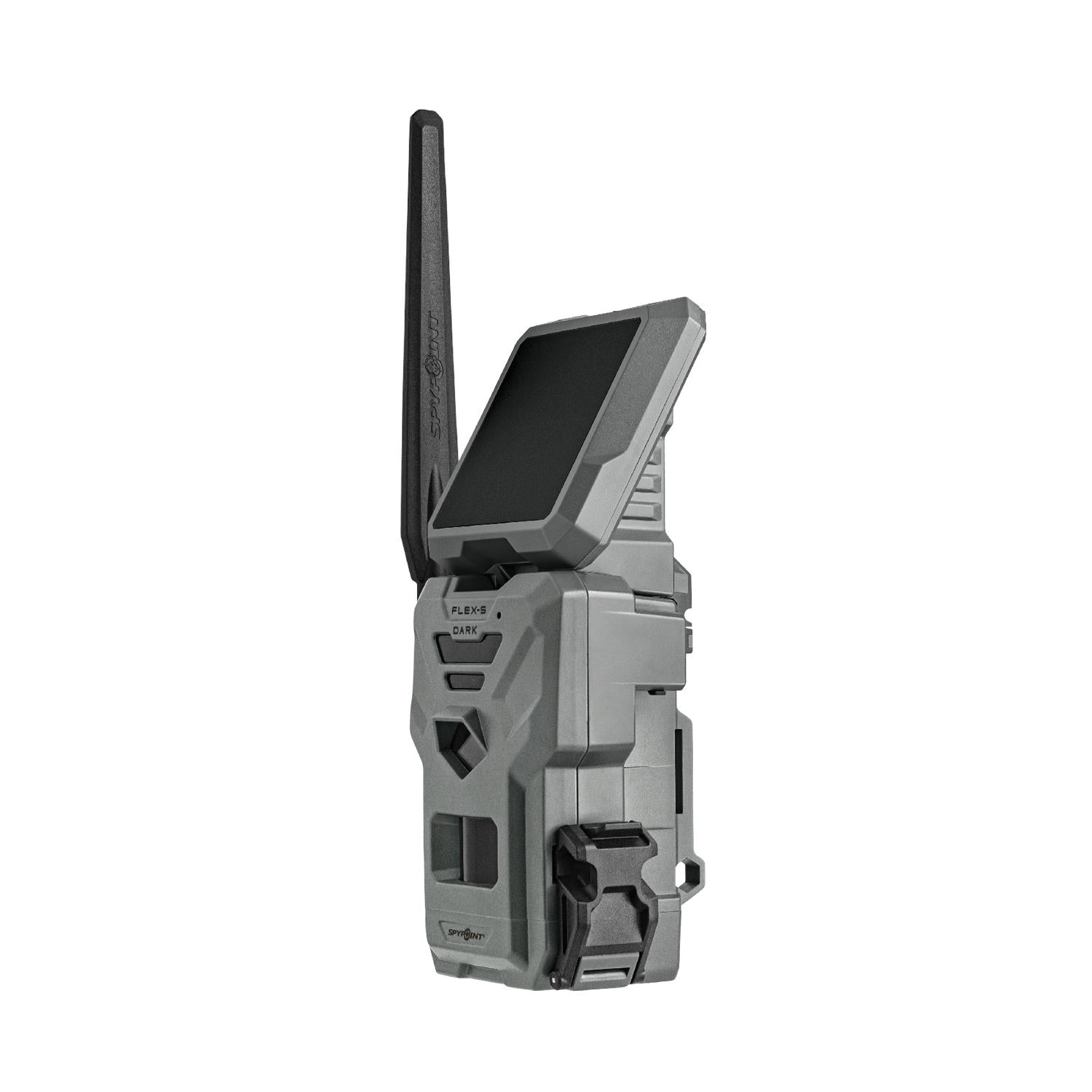 TJACKS accessories for Spypoint FLEX-S-DARK digital trail camera, showcasing the camera and mounting accessories.