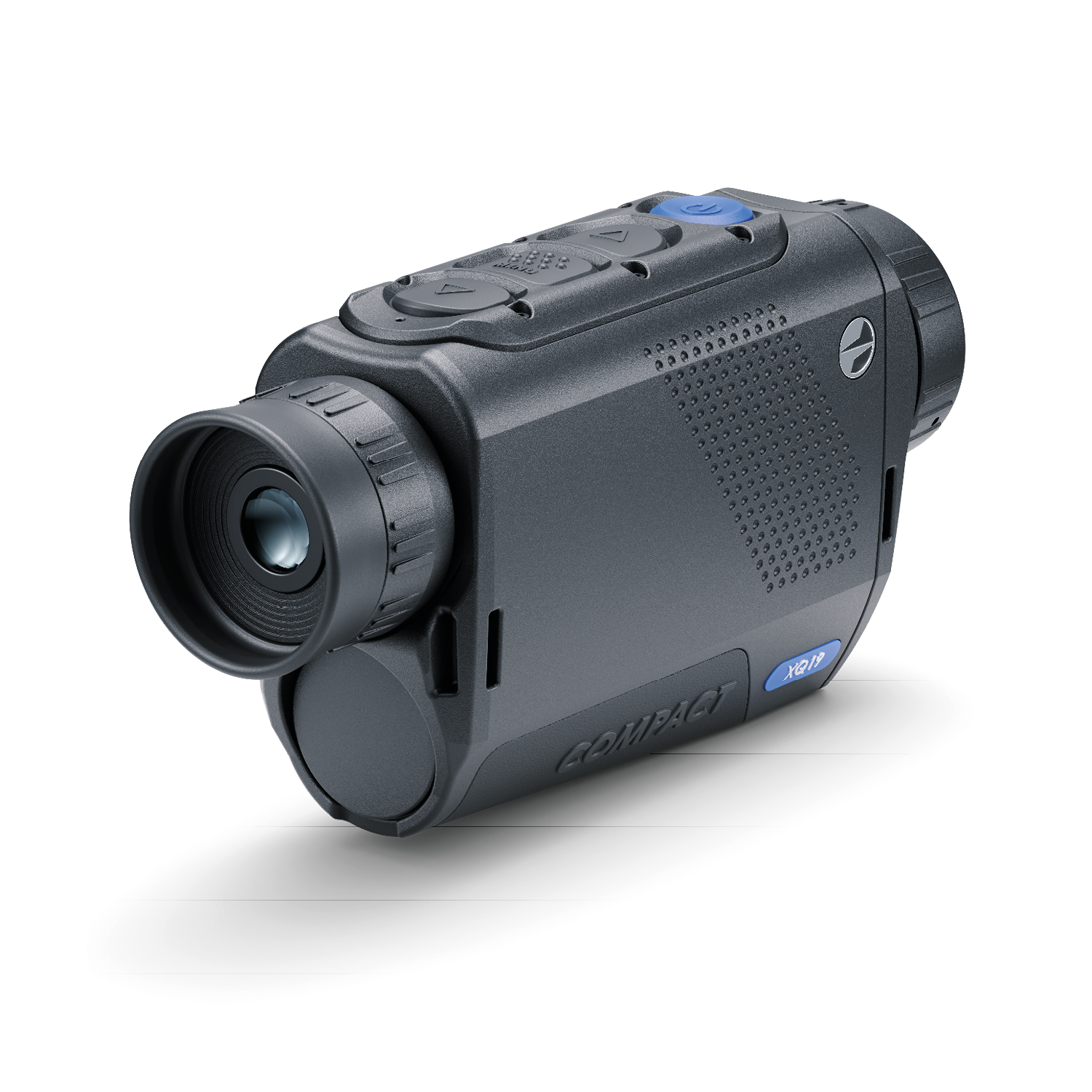Pulsar Axion Compact XQ30 PRO handheld thermal imaging scope by TJACKS, showing the device with control buttons and display screen
