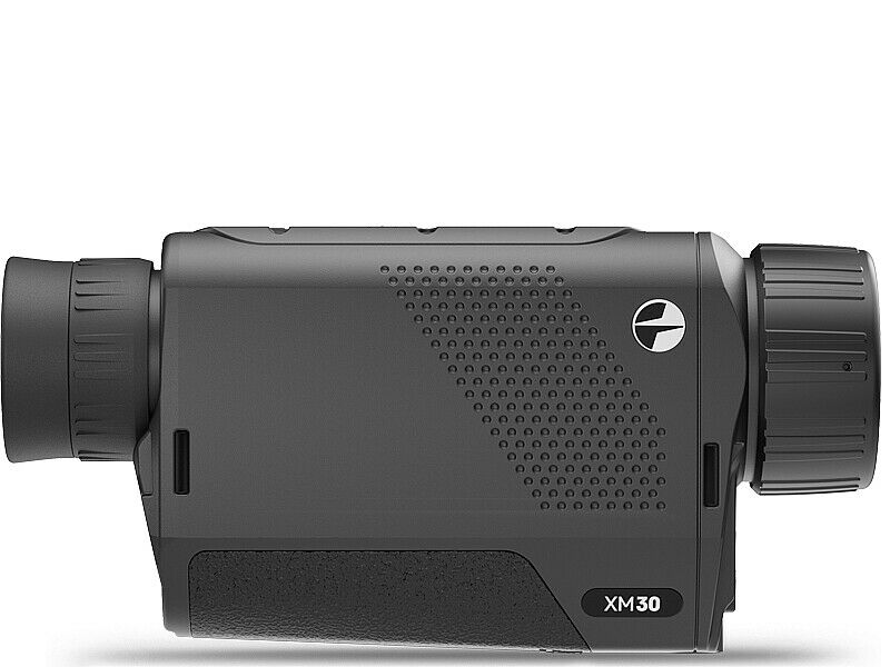 Thermal monocular Pulsar Axion Key XM30 by TJACKS showing handheld device with thermal imaging lens and display screen.