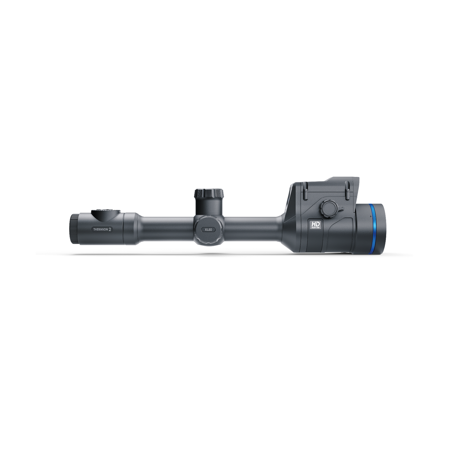 TJACKS Pulsar Thermion 2 LRF XL50 thermal rifle scope with digital display and adjustable zoom for nighttime hunting.