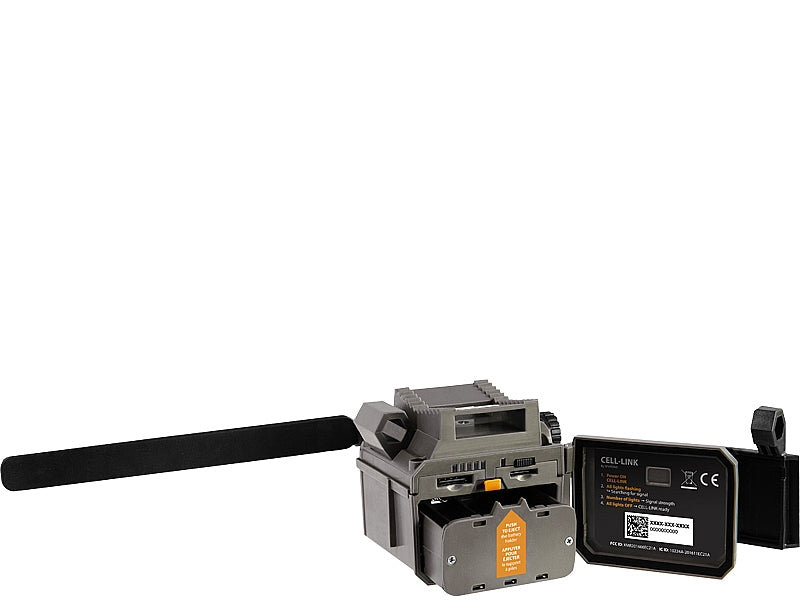 TJACKS SPYPOINT CELL-LINK device connecting a trail camera to cellular network for remote image access.