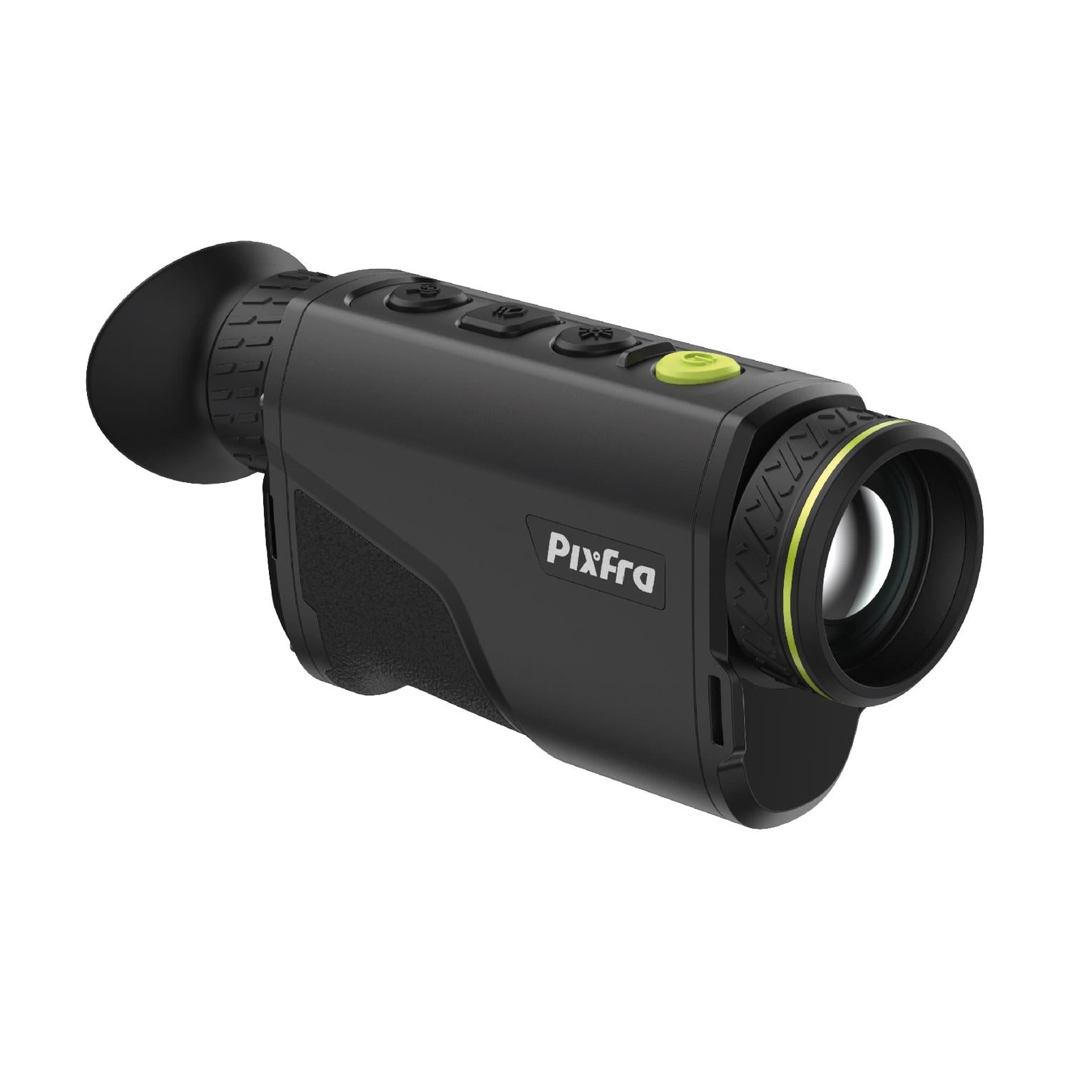 TJACKS Pixfra Arc A635 LRF thermal monocular with 640 sensor and built-in rangefinder, lightweight design for night vision.