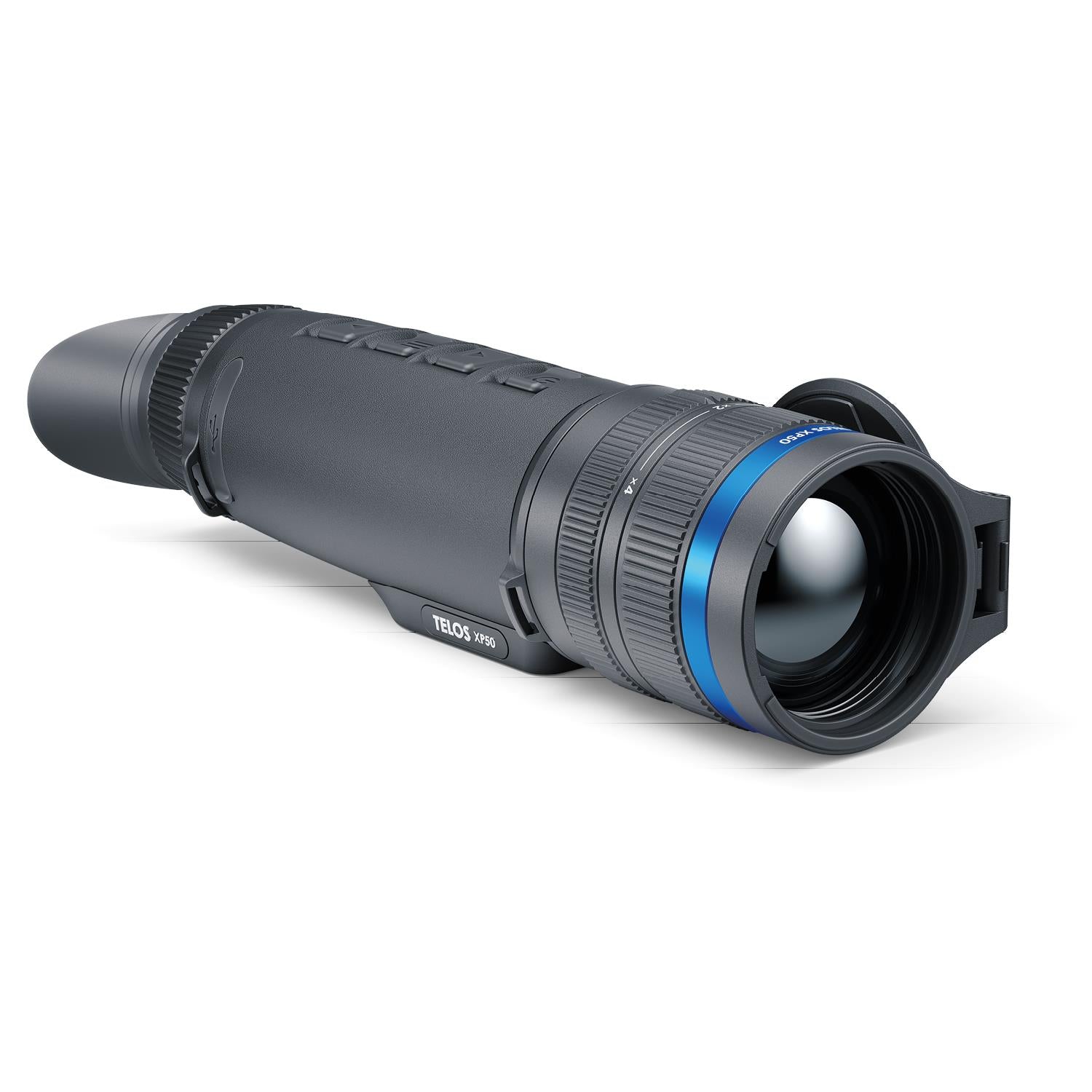 TJACKS Pulsar Telos XP50 thermal monocular with 640x480 sensor, 1800m detection range, and built-in recorder for night vision.