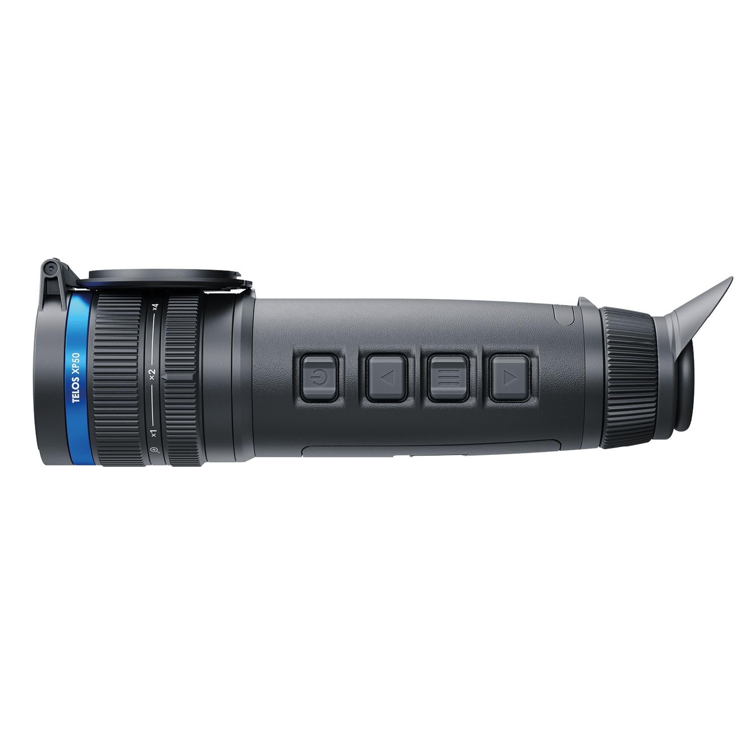 TJACKS Pulsar Telos XP50 thermal monocular with 640x480 sensor, 1800m detection, and built-in recorder for night vision.