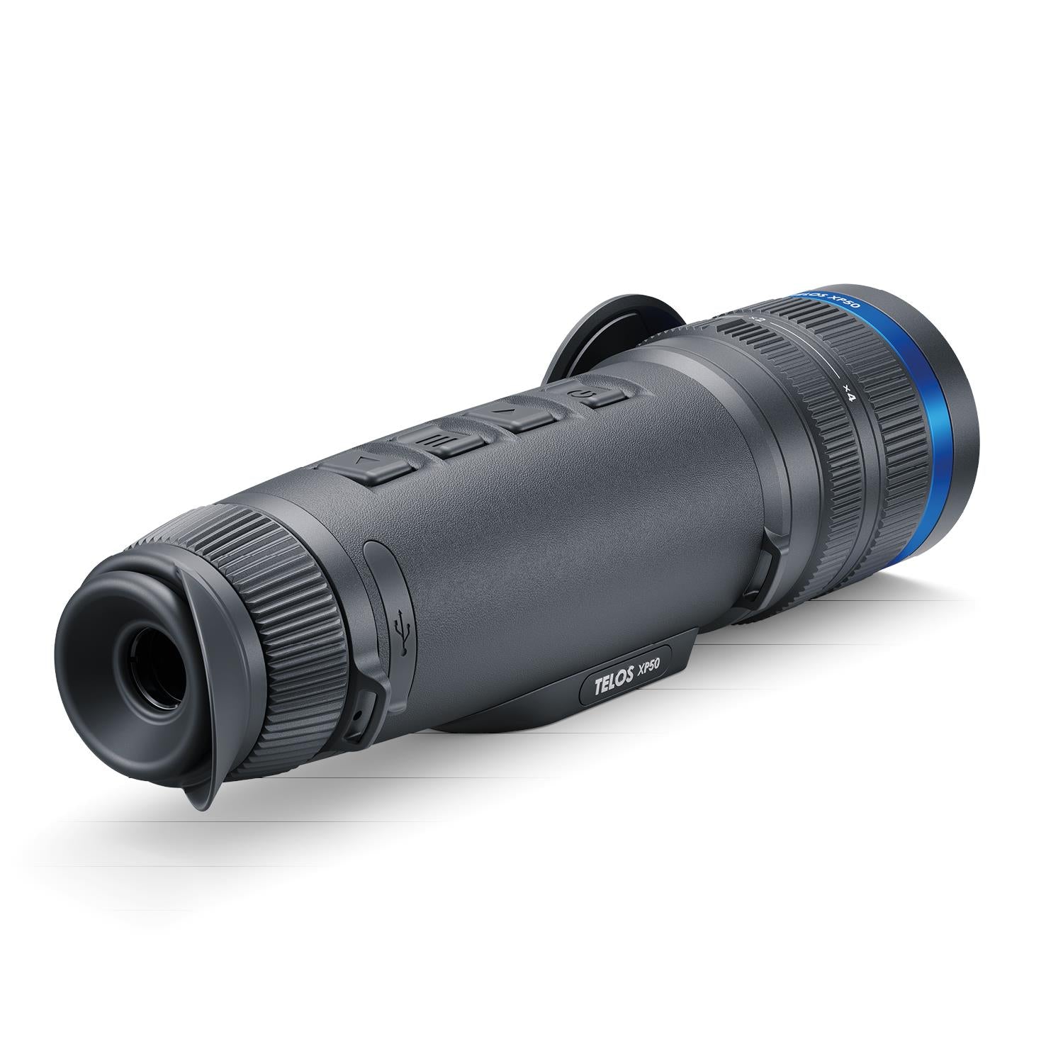 TJACKS Pulsar Telos XP50 thermal monocular with 640x480 sensor, 1800m detection, and built-in recorder for night vision.