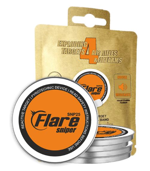 Rothery Flare 25L Exploding Targets set with bright, colorful explosive targets for outdoor shooting sports and target practice.