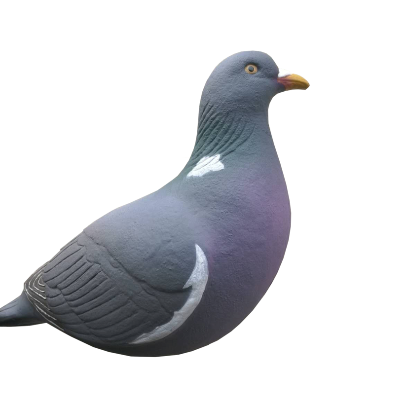 Pack of 12 A1 Decoy LTD wooden pigeon decoys for hunting or birdwatching, featuring realistic pigeon designs.