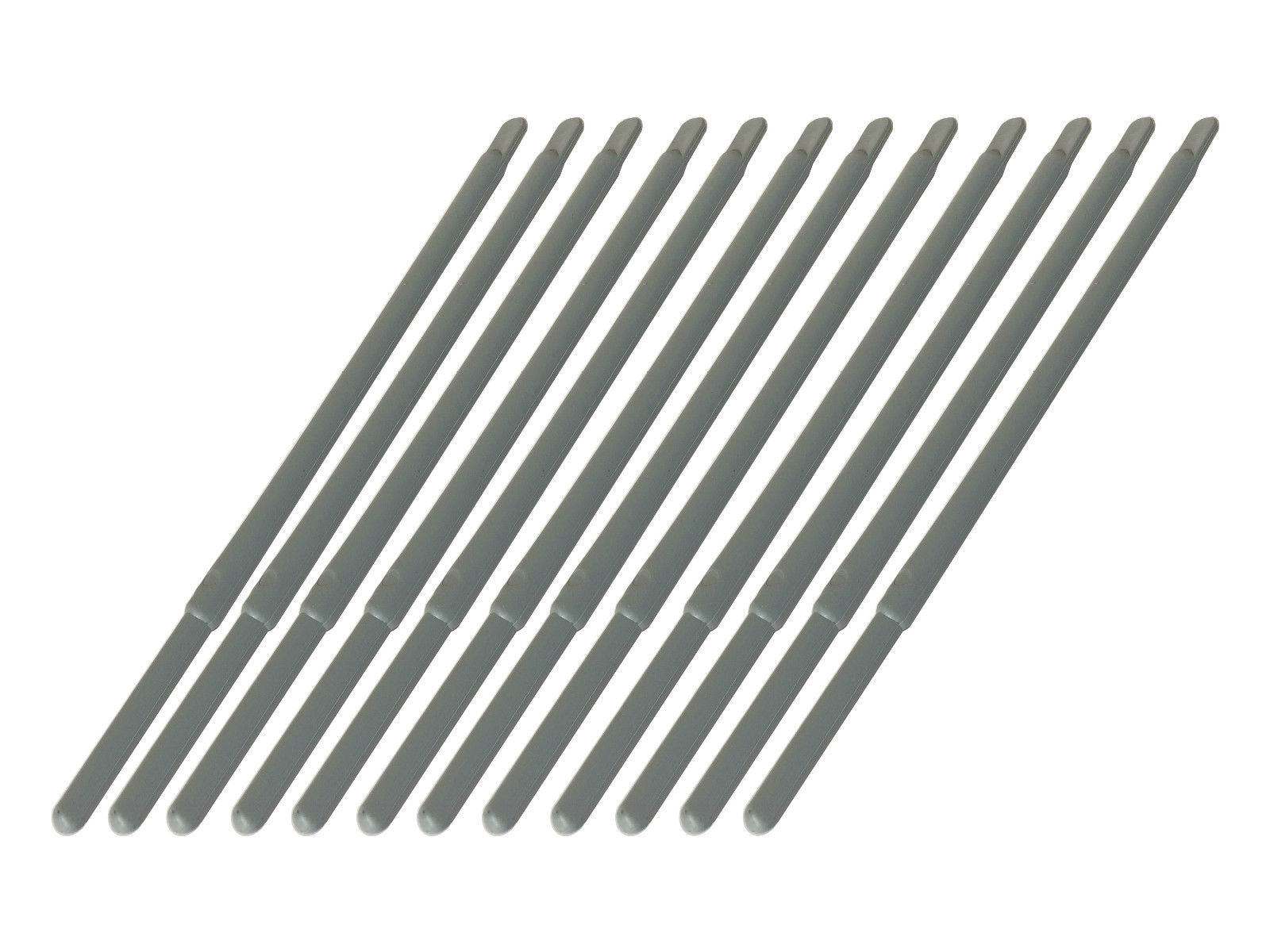 Six plastic decoy stick pegs with square tops for pigeon shells and decoys, designed by WINDY for secure placement.