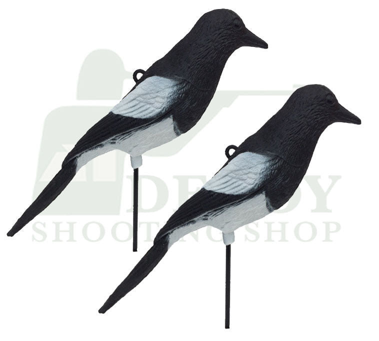 WINDY plastic magpie decoys for bird deterrence, featuring a realistic design to scare away pests in outdoor areas.