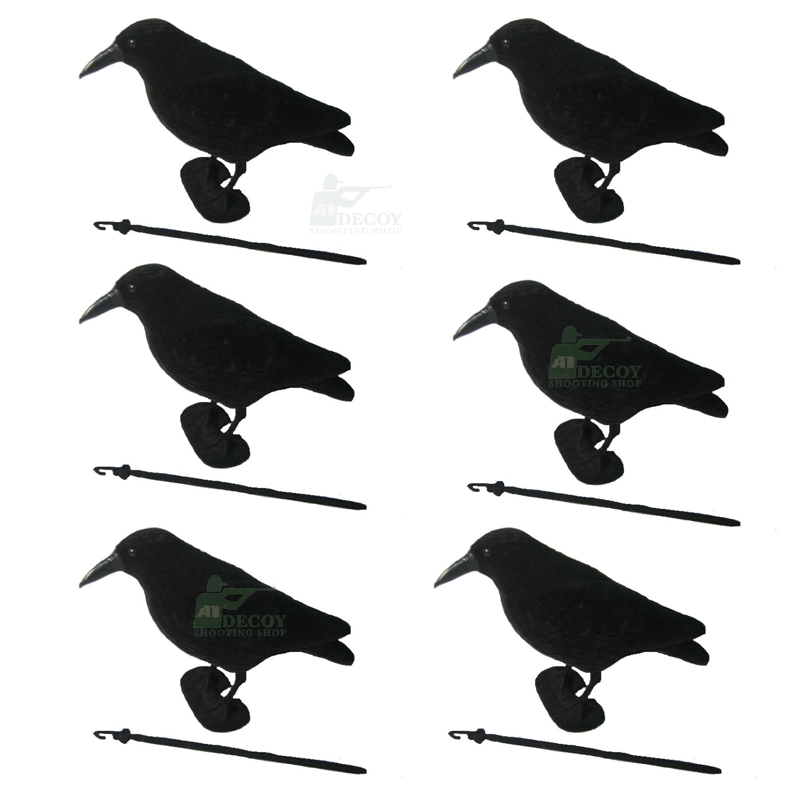 Whole body flocked crow decoys by WINDY, realistic bird decoys for hunting or wildlife observation.