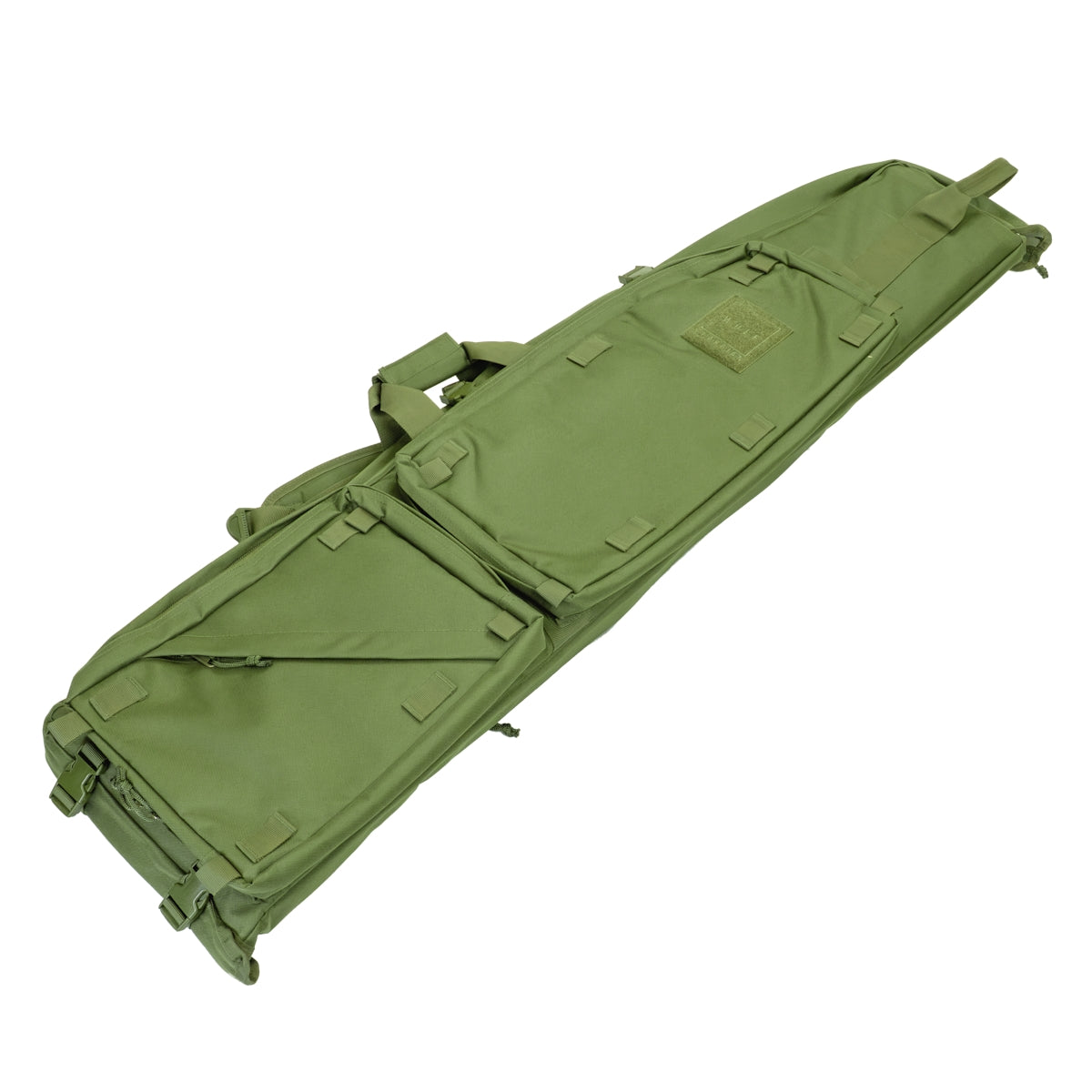 ELITE WULF Guardian tactical rifle drag bag in green, 46-inch length with durable carry handles and straps