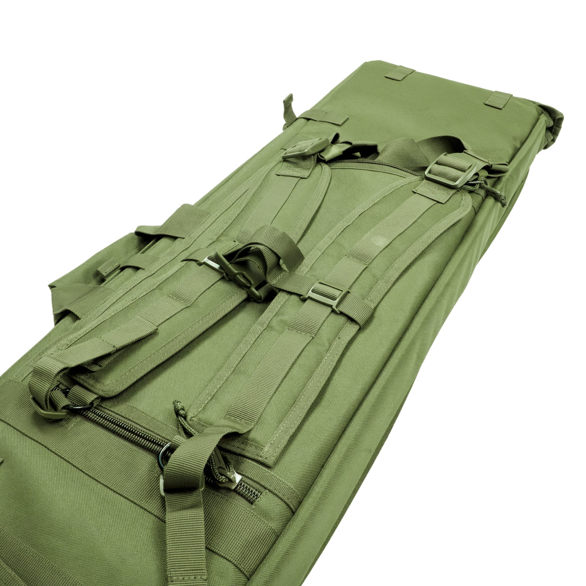 ELITE WULF Guardian 46-inch green tactical rifle drag bag with durable padded design and carry straps