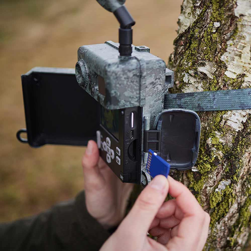 ZEISS Secacam 7 professional trail camera with infrared sensor and display for wildlife monitoring and outdoor photography.