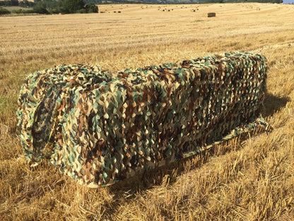 &nbsp;1.5m tall. Please choose length from the drop down menu. Compresses down to 1 square foot and weigh around 1.8lbs.UK harvest camo.Won't snag your gun barrels.It won't tangle even if you screw it up.The exterior layers is printed in special British foliage disruptive camo pattern and then die cut to produce a 3D moving leaf effect.The backing layer is black micromesh, which not only adds depth and shadowing to the texture but also makes the net very easy to see through from the inside.