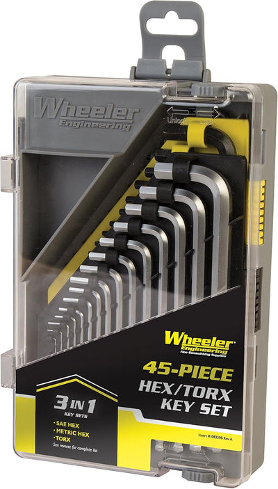 A1 DECOY LTD Wheeler 45-piece hex and Torx key set with various sizes arranged on a white background