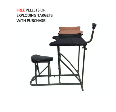 Shooting Bench; Mega Rifle Rest with FREE Air Rifle Pellets or Exploding Rifle Targets