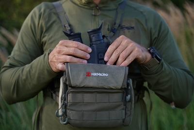 HIKMICRO Habrok Pro HQ50L Multi-Spectrum Thermal Binocular - 640px 50mm with 4K Optical Camera LRF and Harness