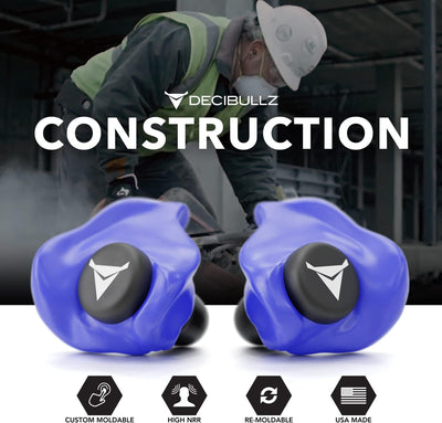 DECIBULLZ CUSTOM MOULDED EAR DEFENDER PLUGS