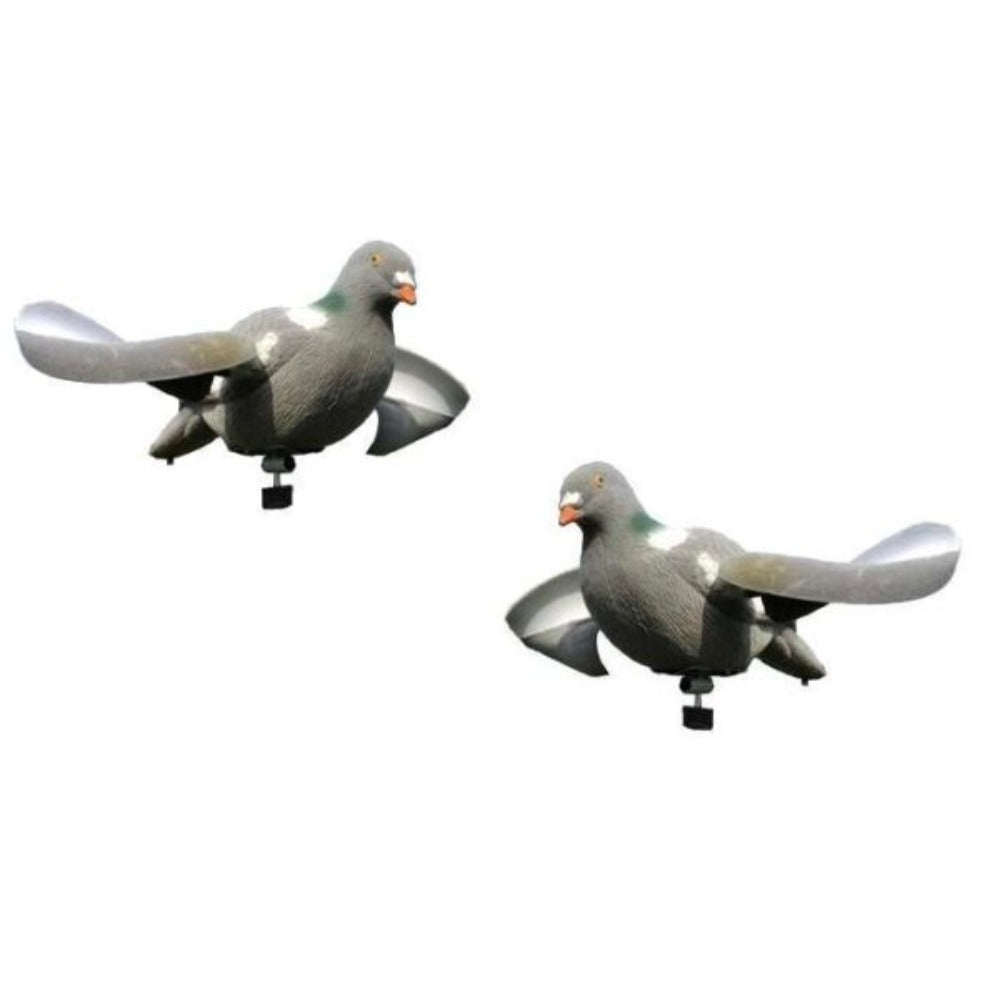Air Pro Pigeon Decoys with Spinning Wings – Flocked Motion Decoys for Magnets and Bouncers