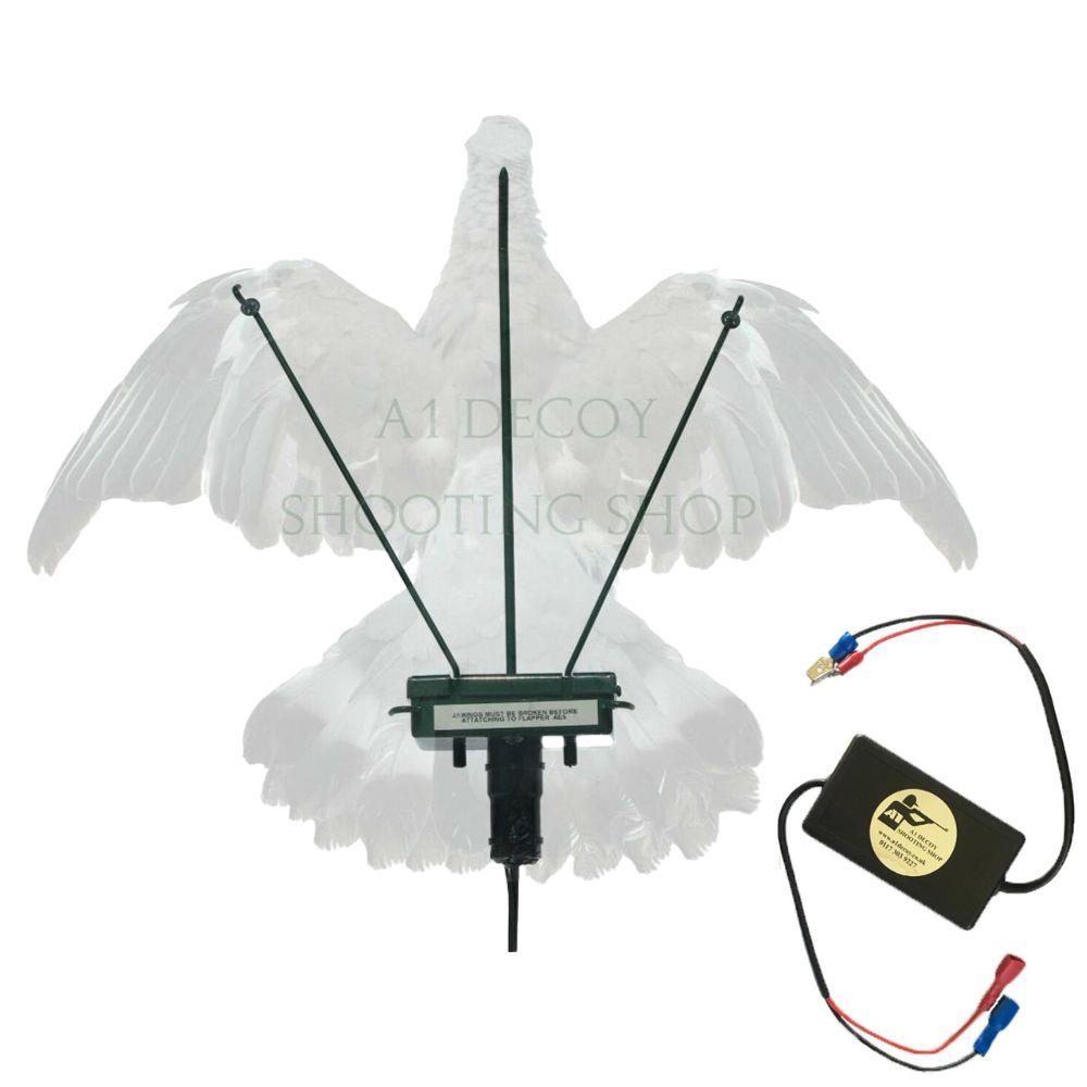 A Ford Turbo Pigeon Flapper with Timer, a set of magnets and flapper for bird deterrence, featuring a durable plastic design.