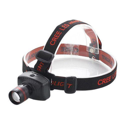 A1 Decoy CREE Head Torch with adjustable straps and bright LED light, suitable for outdoor and hands-free illumination.
